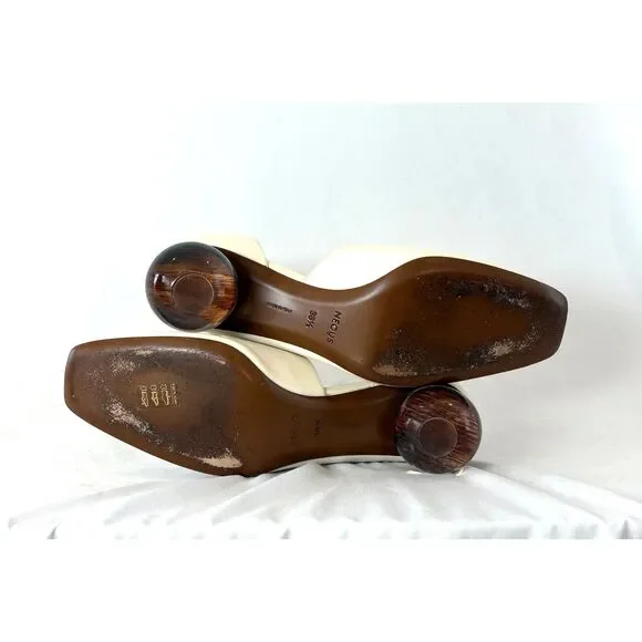 NEOUS Opus Sphere Heels Square Toe Ivory Size 8.5 - Picture 3 of 9